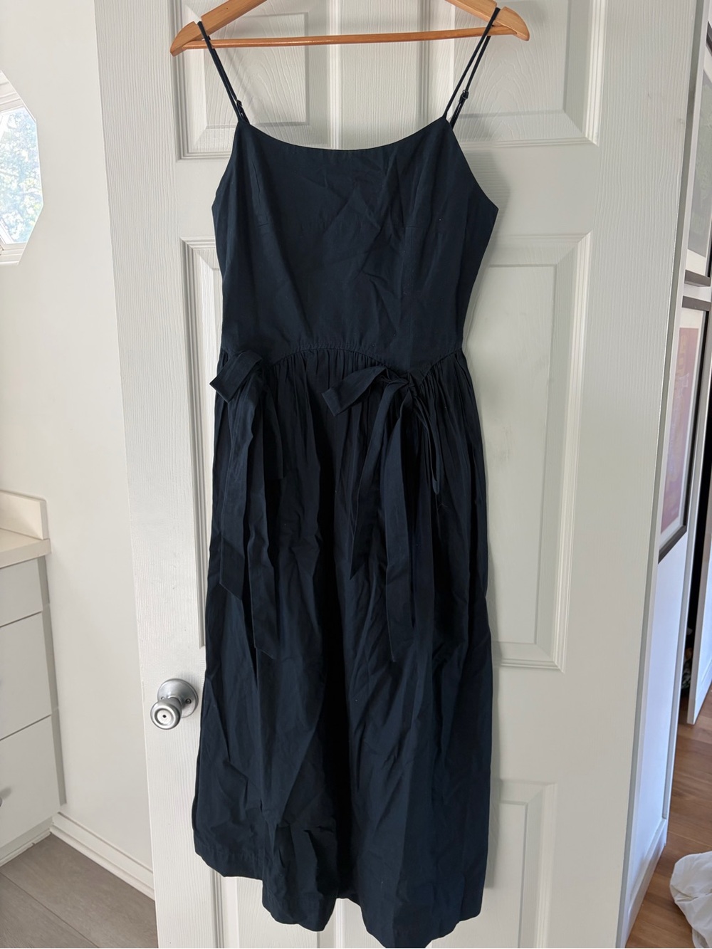 Navy Blue Spaghetti-Strap Midi Dress